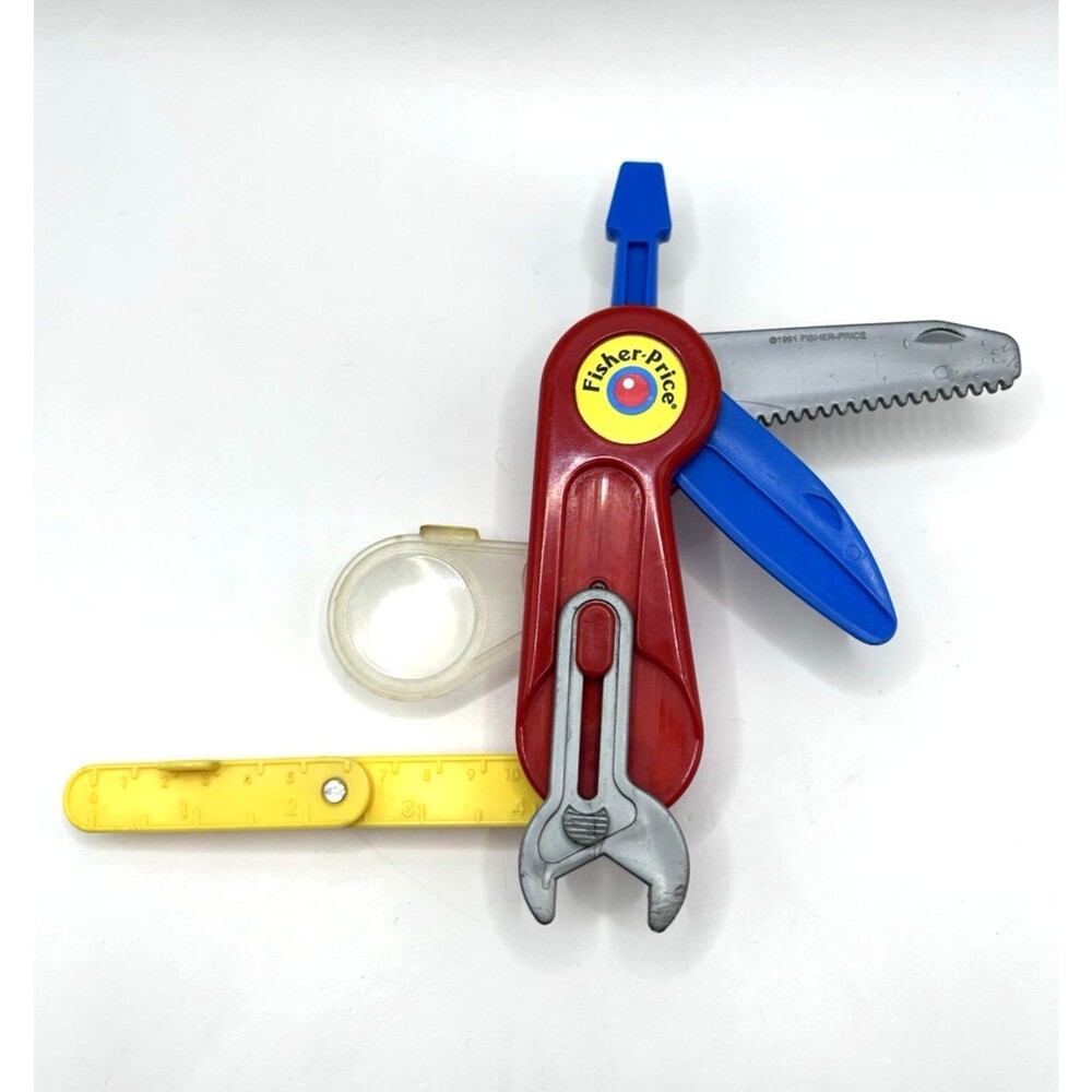Vintage Fisher Price Folding Toy Swiss Army Pocket Knife Multi Tool 1991